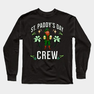 St Paddy's Day Crew Leprechaun Shamrock Clover St Patrick's Day Long Sleeve T-Shirt